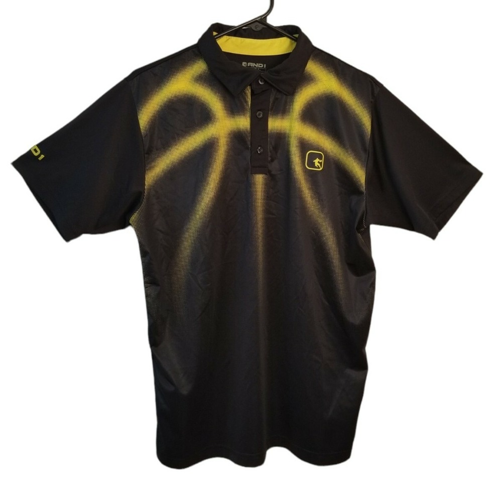 AND1 Black & yellow Shirt Sports Sleeveless men's size small, PIT TO PIT 21 IN‎